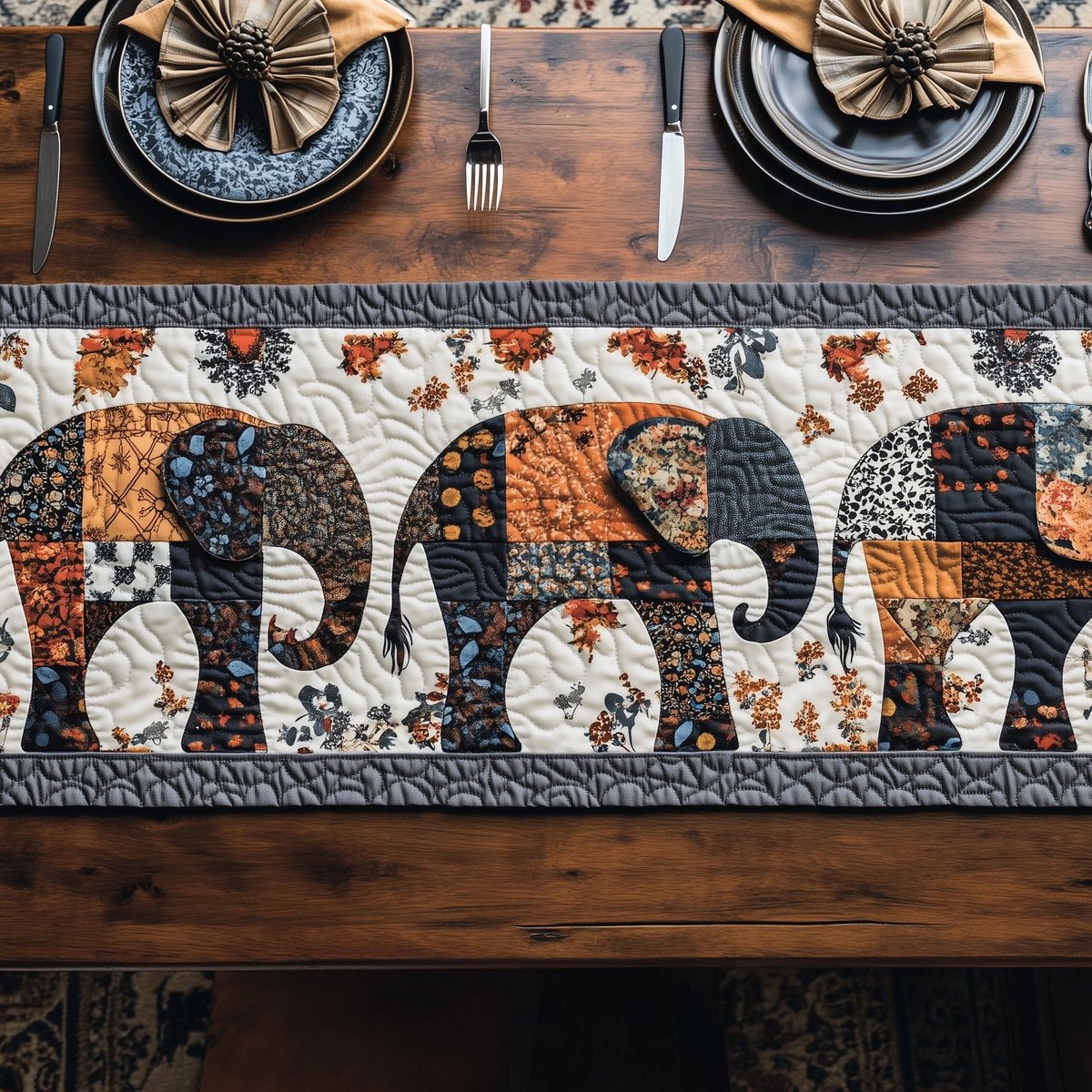 Elephant Harmony Path Table Runner - Made to Order TABLE928