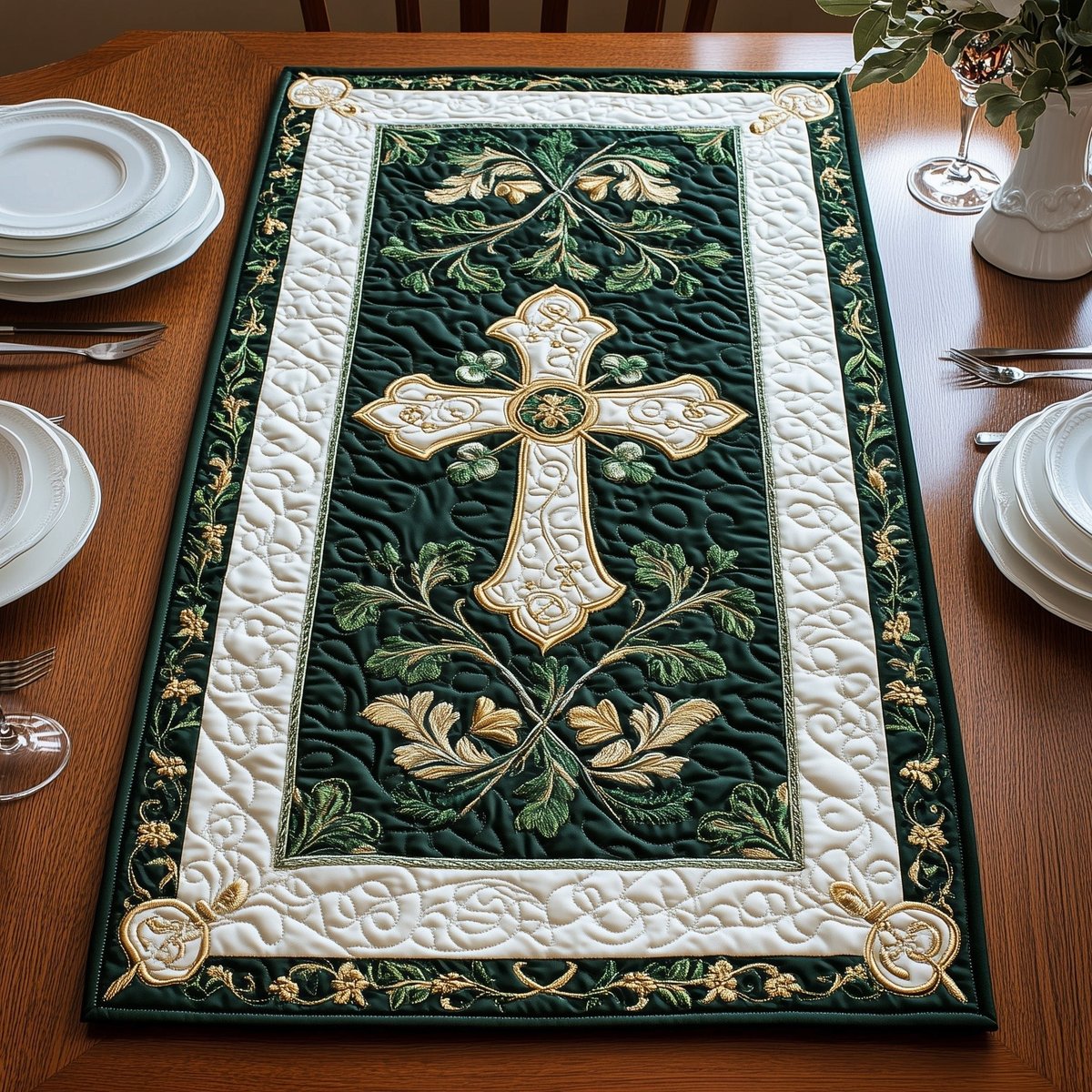 Elegance Celtic Cross Table Runner - Made to Order TABLE928