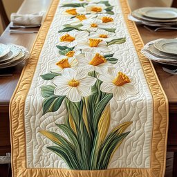 Elegant Daffodil Table Runner - Made to Order TABLE928