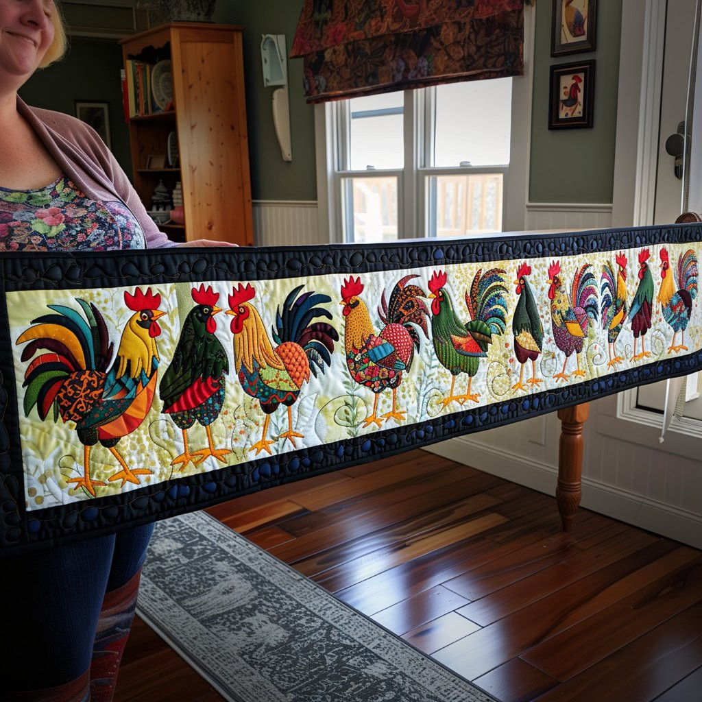 Elegant Roosters Table Runner - Made to Order TABLE928