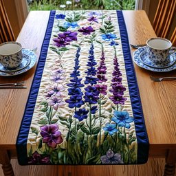 Elegant Larkspur Table Runner - Made to Order TABLE928