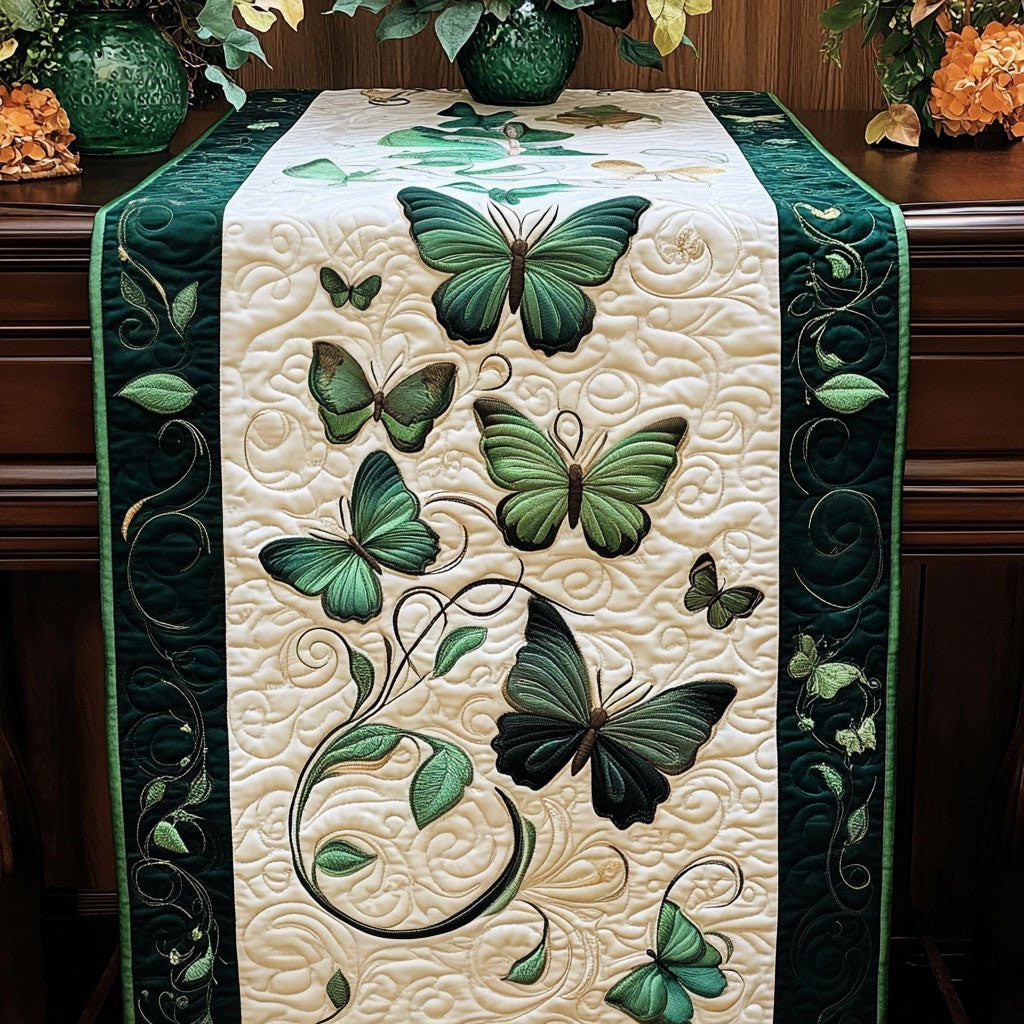 Emerald Butterfly Vines Table Runner - Made to Order TABLE928