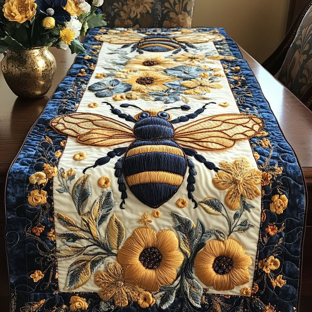 Elegant Bee Blossom Table Runner - Made to Order TABLE928