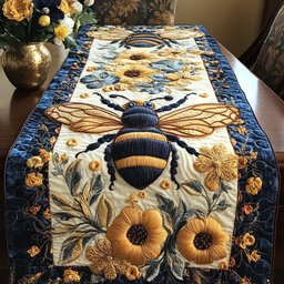 Elegant Bee Blossom Table Runner - Made to Order TABLE928