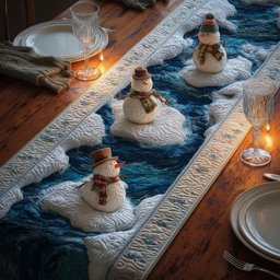 Drifting Snowmen Table Runner - Made to Order TABLE928
