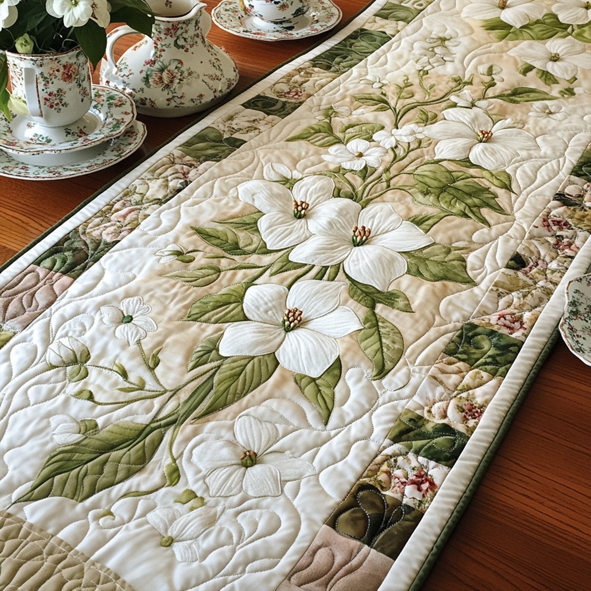 Dogwood Serenity Table Runner - Made to Order TABLE928
