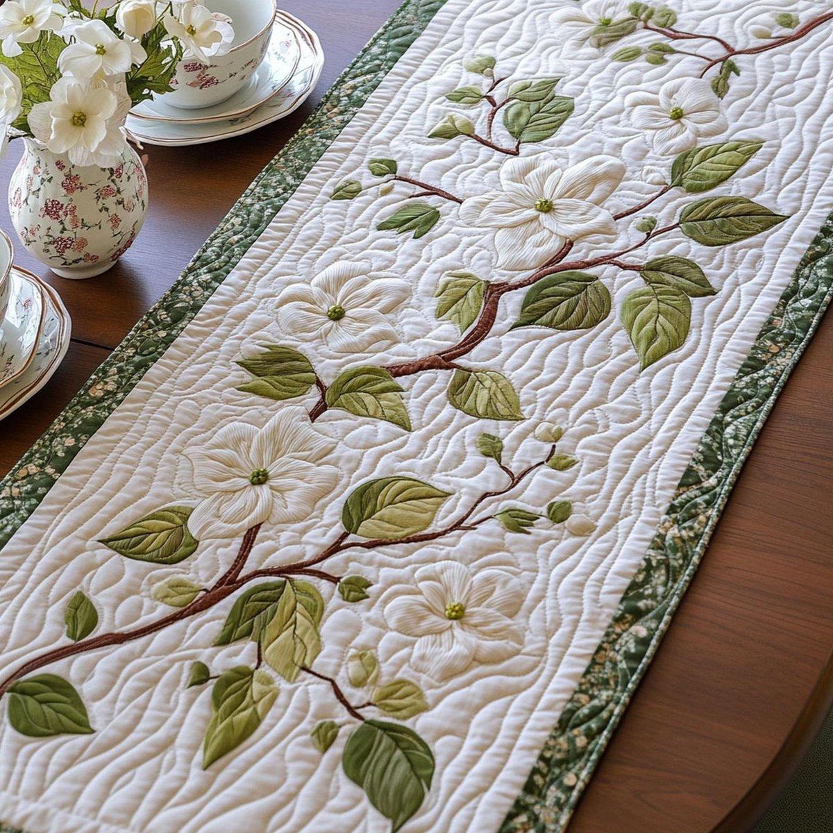 Dogwood Glow Table Runner - Made to Order TABLE928