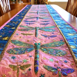 Dragonfly on Pink Sky Table Runner - Made to Order TABLE928
