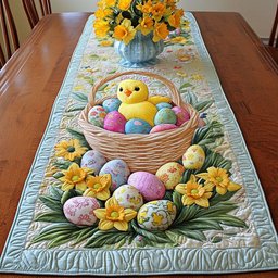 Easter Basket Chick Table Runner - Made to Order TABLE928