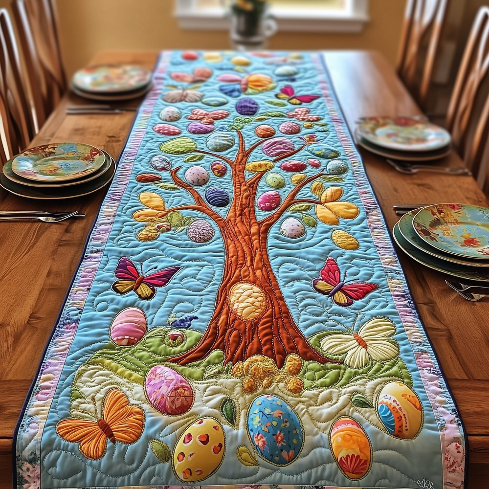 Easter Tree on Blue Sky Table Runner - Made to Order TABLE928