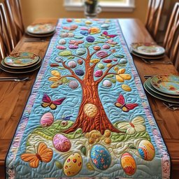 Easter Tree on Blue Sky Table Runner - Made to Order TABLE928