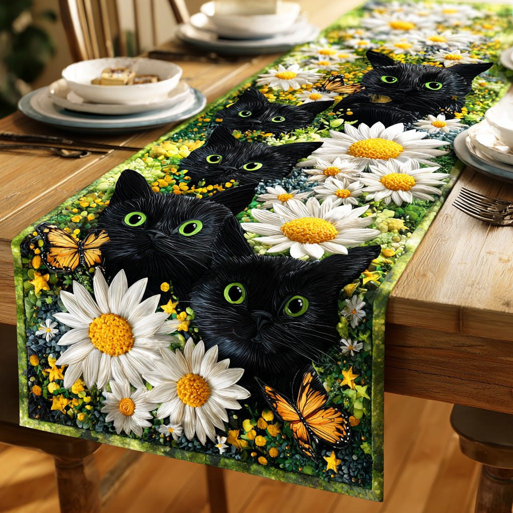 Enchanted Black Purr Table Runner - Made to Order TABLE928