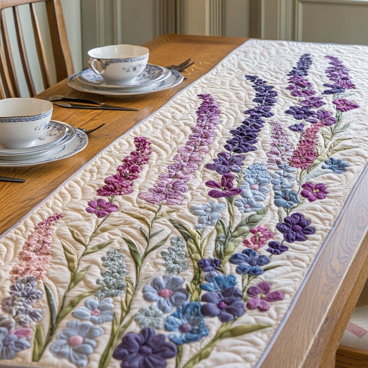 Dreamy Delphinium Table Runner - Made to Order TABLE928