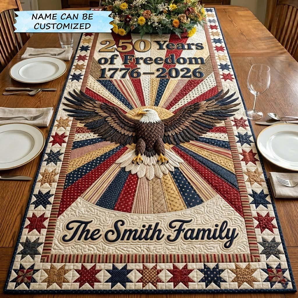 Eagle on Star Burst Panel Table Runner - Made to Order TABLE928
