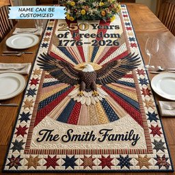 Eagle on Star Burst Panel Table Runner - Made to Order TABLE928
