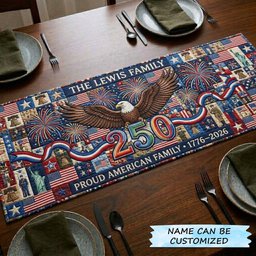 Eagle and Fireworks 250 Anniversary Table Runner - Made to Order TABLE928