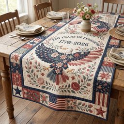 Eagle with 250 Years of Freedom Table Runner - Made to Order TABLE928