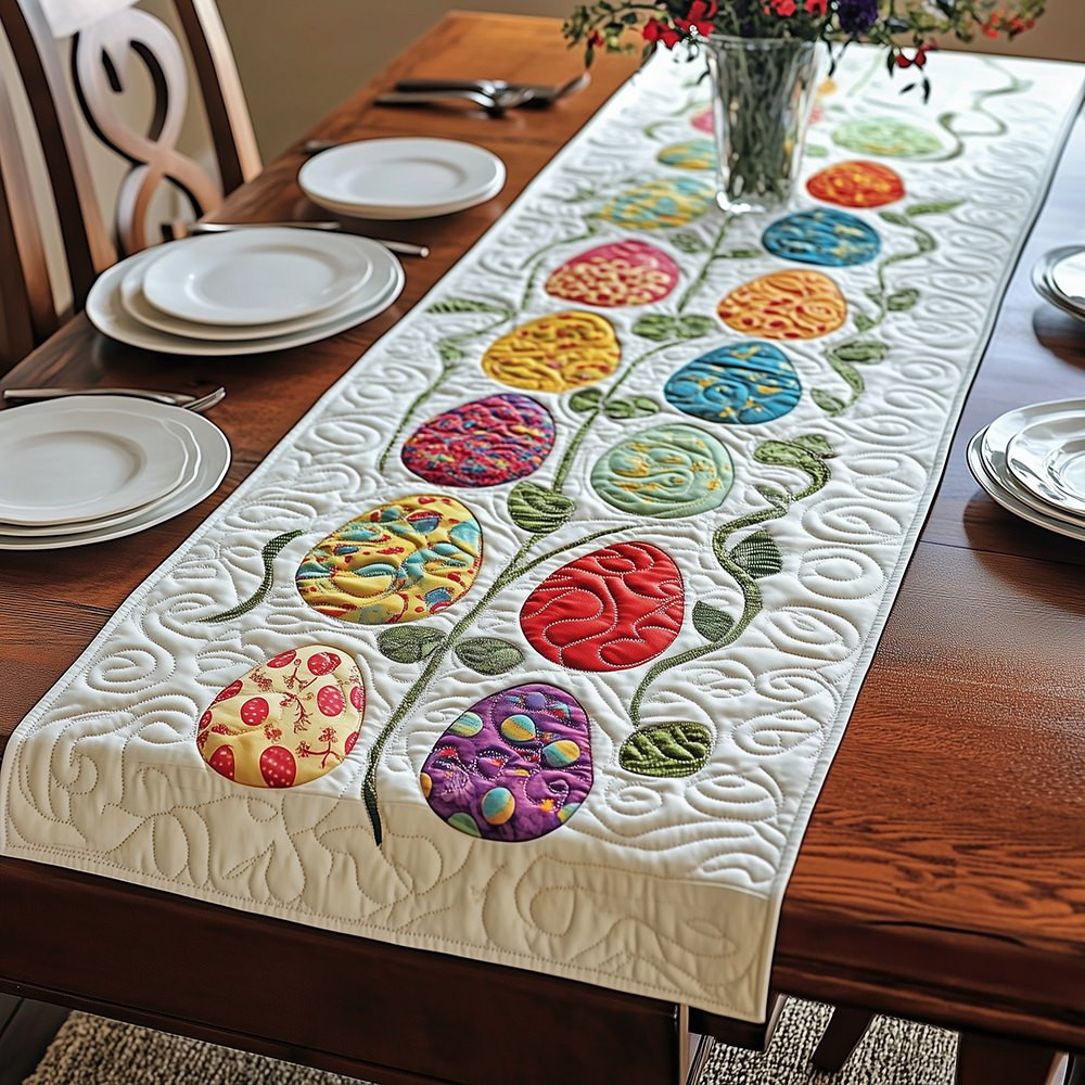 Eggs on Green Vine with Leaves Table Runner - Made to Order TABLE928