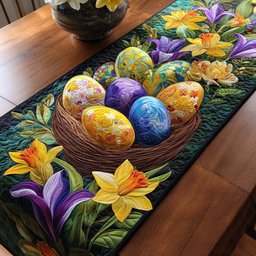 Egg Nest with Daffodils Table Runner - Made to Order TABLE928