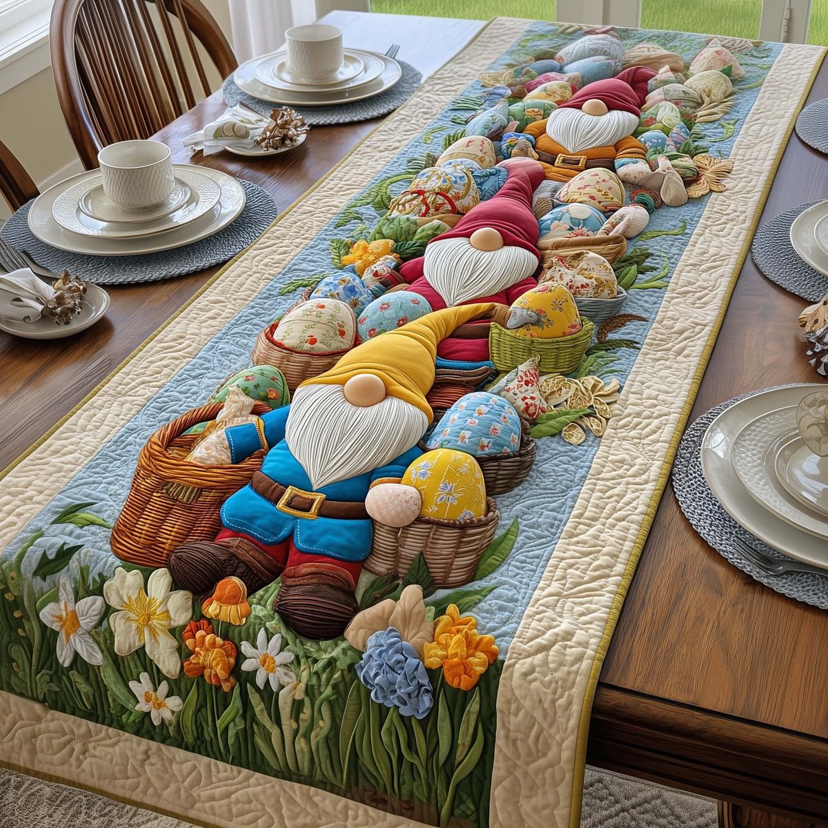 Easter Gnomes Table Runner - Made to Order TABLE928