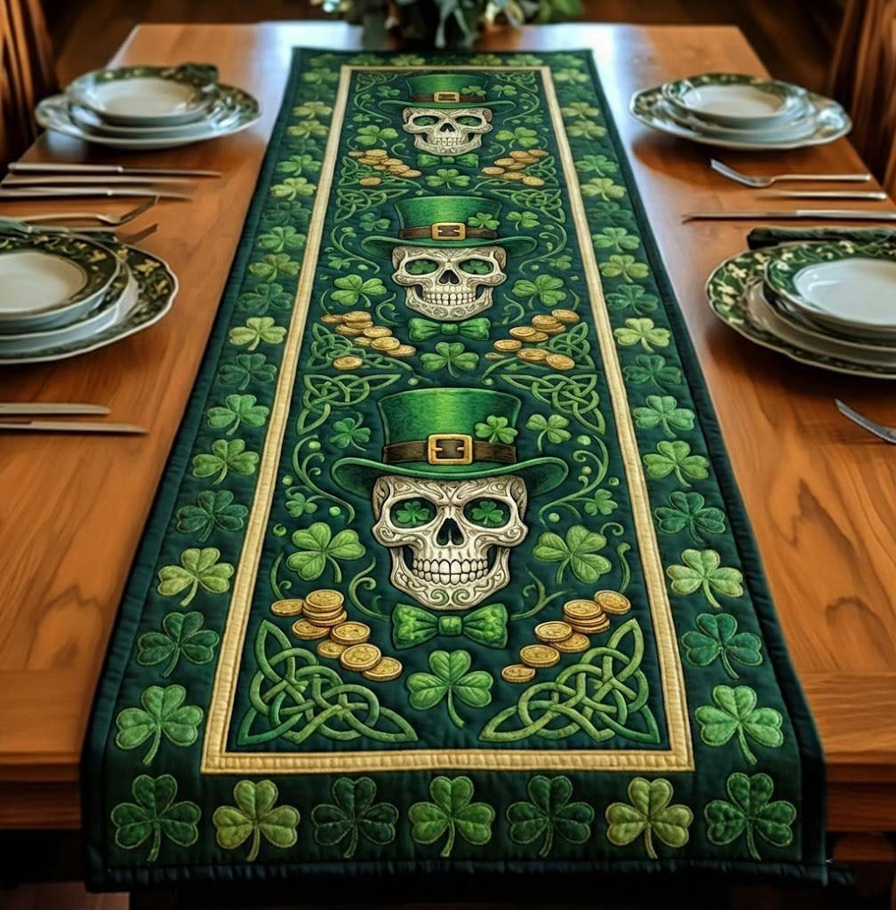 Emerald Skull Table Runner - Made to Order TABLE928