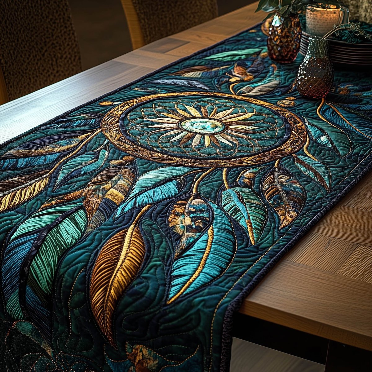 Dreamcatcher with Golden Sun Center Table Runner - Made to Order TABLE928
