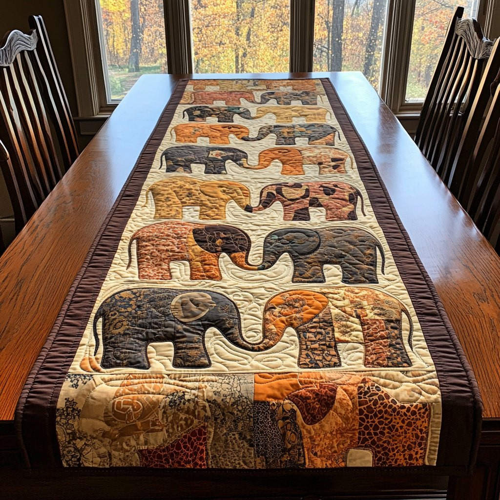 Elephant Trail Table Runner - Made to Order TABLE928