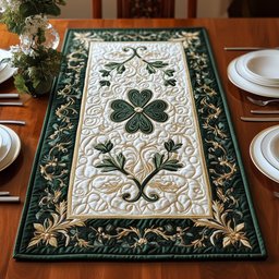 Elegance Irish Shamrock Table Runner - Made to Order TABLE928