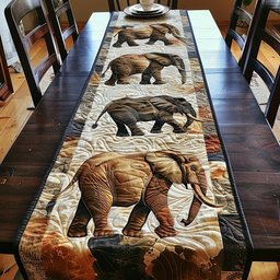 Elephants Walking in a Line Table Runner - Made to Order TABLE928