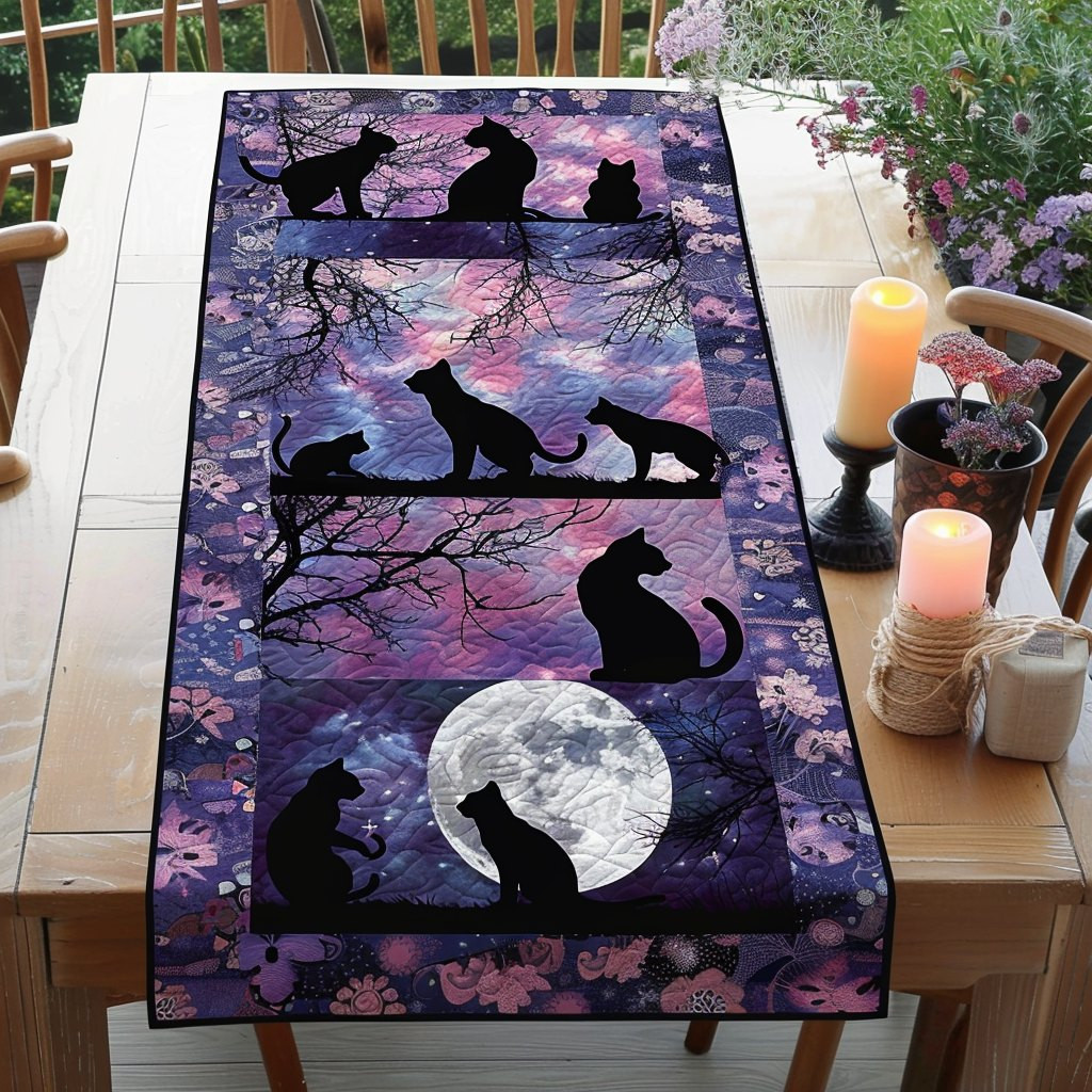 Dreamy Night Black Cats Table Runner - Made to Order TABLE928
