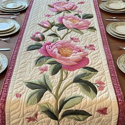 Elegant Peony Table Runner - Made to Order TABLE928