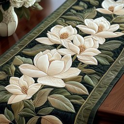 Emerald Magnolia Charm Table Runner - Made to Order TABLE928