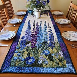 Delphinium Dreams Table Runner - Made to Order TABLE928
