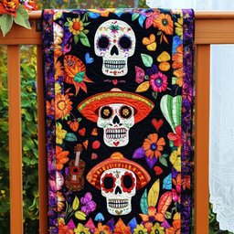 Dia De Los Muertos Elegance Table Runner - Made to Order TABLE928