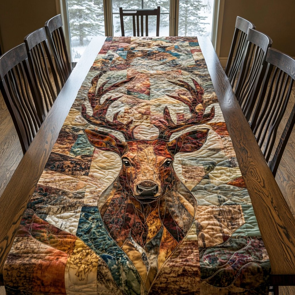 Deer Portrait in Warm Sepia Table Runner - Made to Order TABLE928