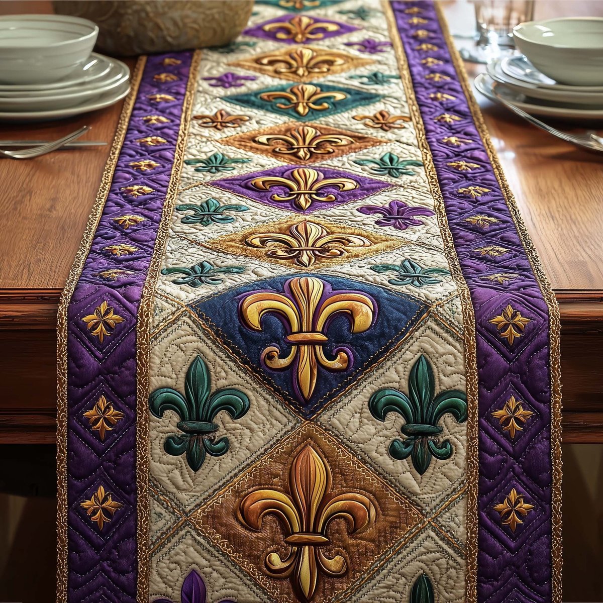 Diamond Fleur Table Runner - Made to Order TABLE928