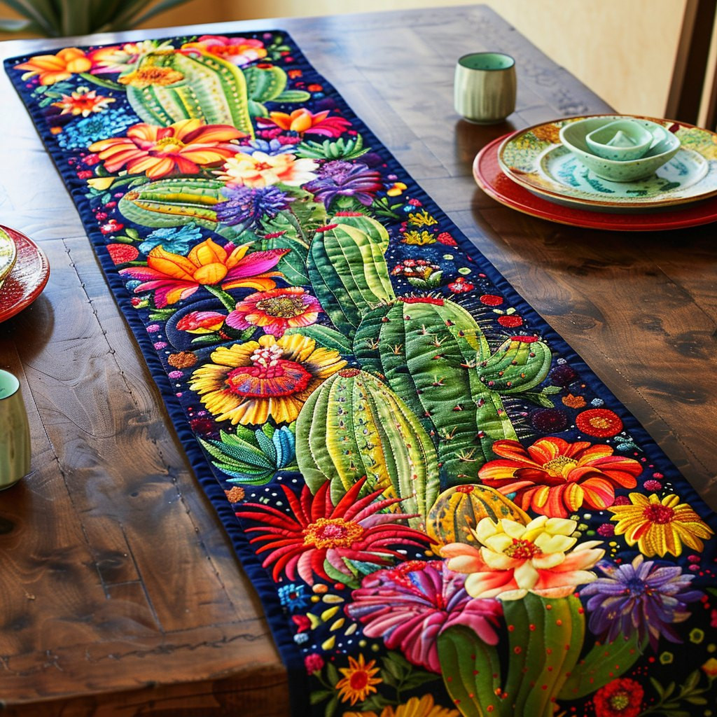 Desert Bloom Cactus Table Runner - Made to Order TABLE928
