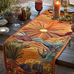 Desert Sunrise Over Golden Dunes Table Runner - Made to Order TABLE928