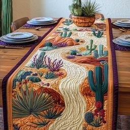 Desert Path with Saguaro Cactus Table Runner - Made to Order TABLE928