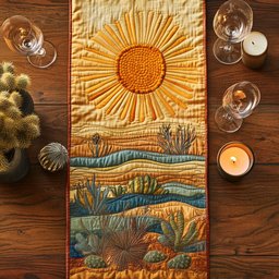 Desert Sun with Cactus and Grasses Table Runner - Made to Order TABLE928
