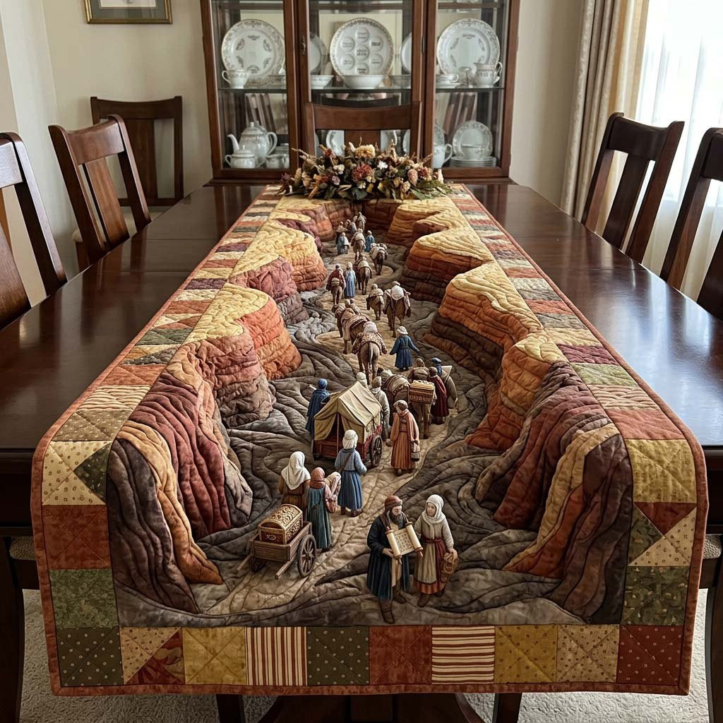 Crowd Between Rocky Canyon Walls Table Runner - Made to Order TABLE928