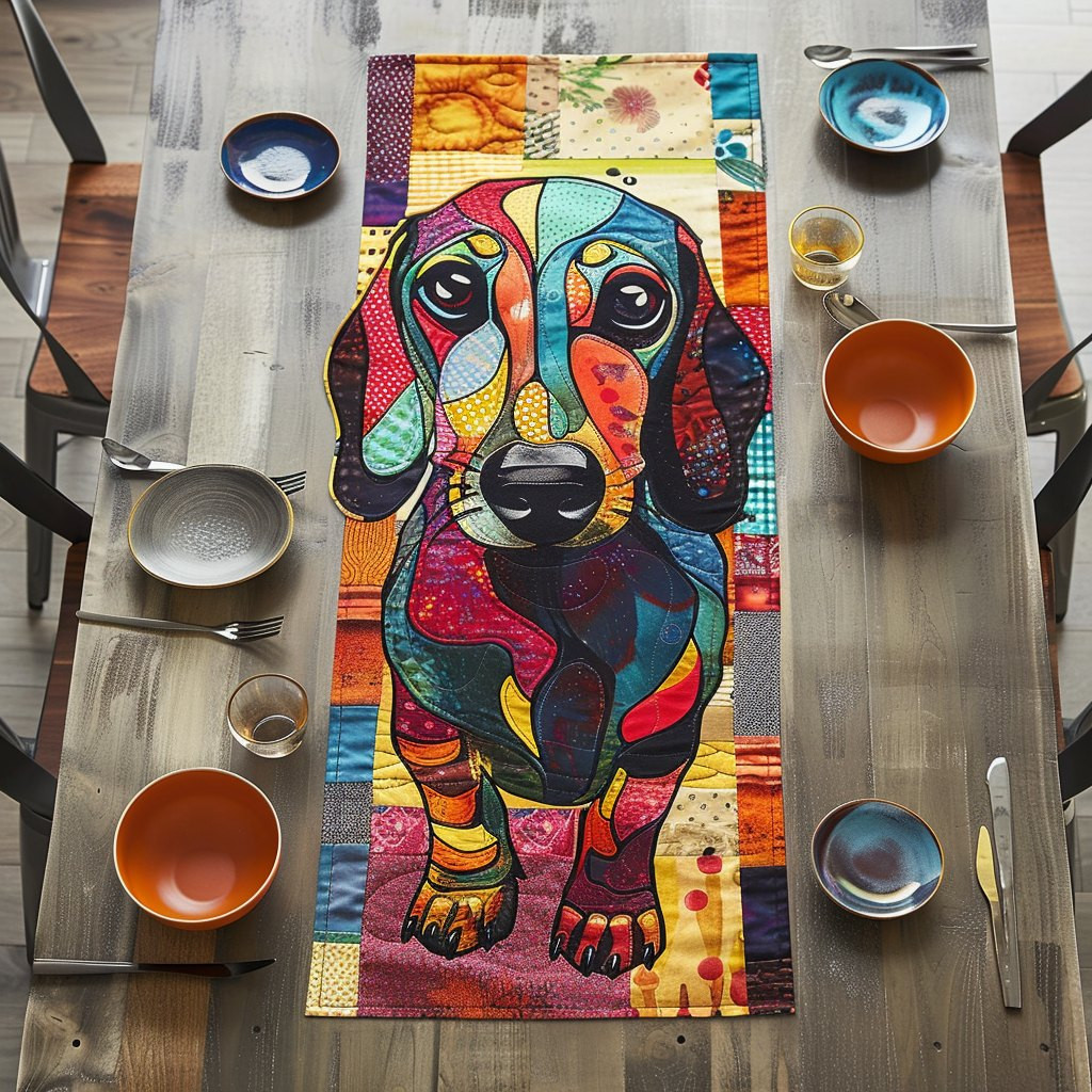 Dachie Patchwork Table Runner - Made to Order TABLE928