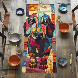 Dachie Patchwork Table Runner - Made to Order TABLE928