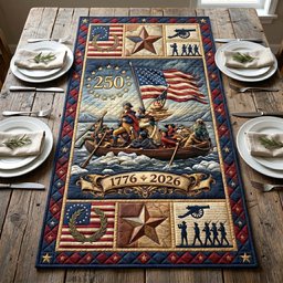 Crossing the River 1776 to 2026 Table Runner - Made to Order TABLE928