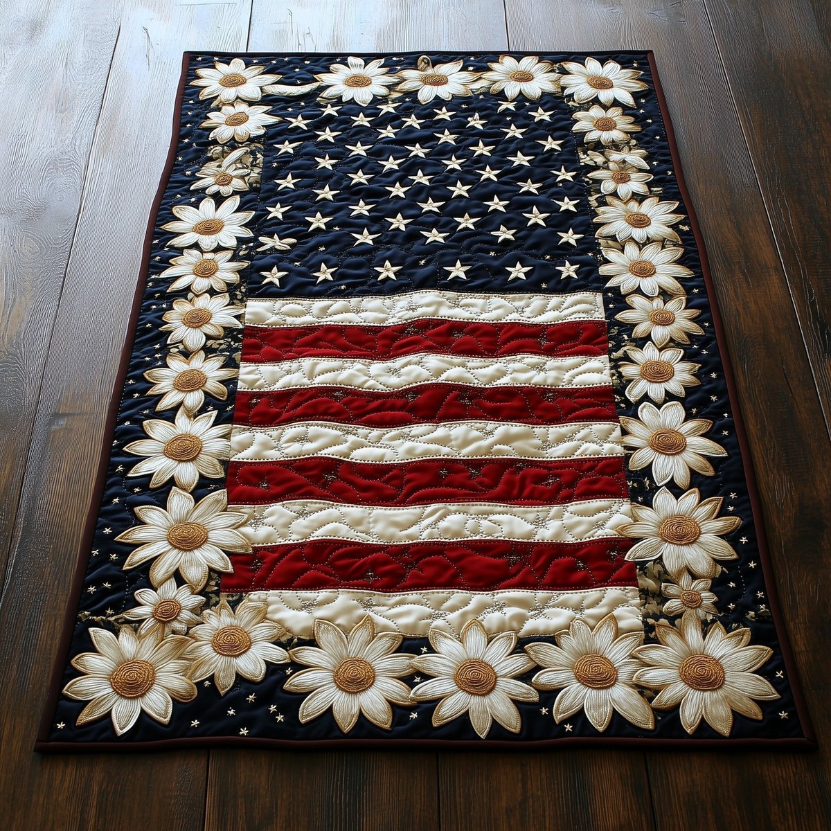Daisies Below the Star Field Table Runner - Made to Order TABLE928