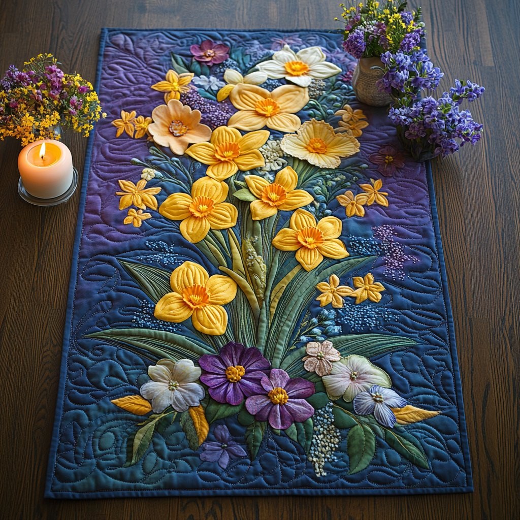 Dancing Daffodils Table Runner - Made to Order TABLE928