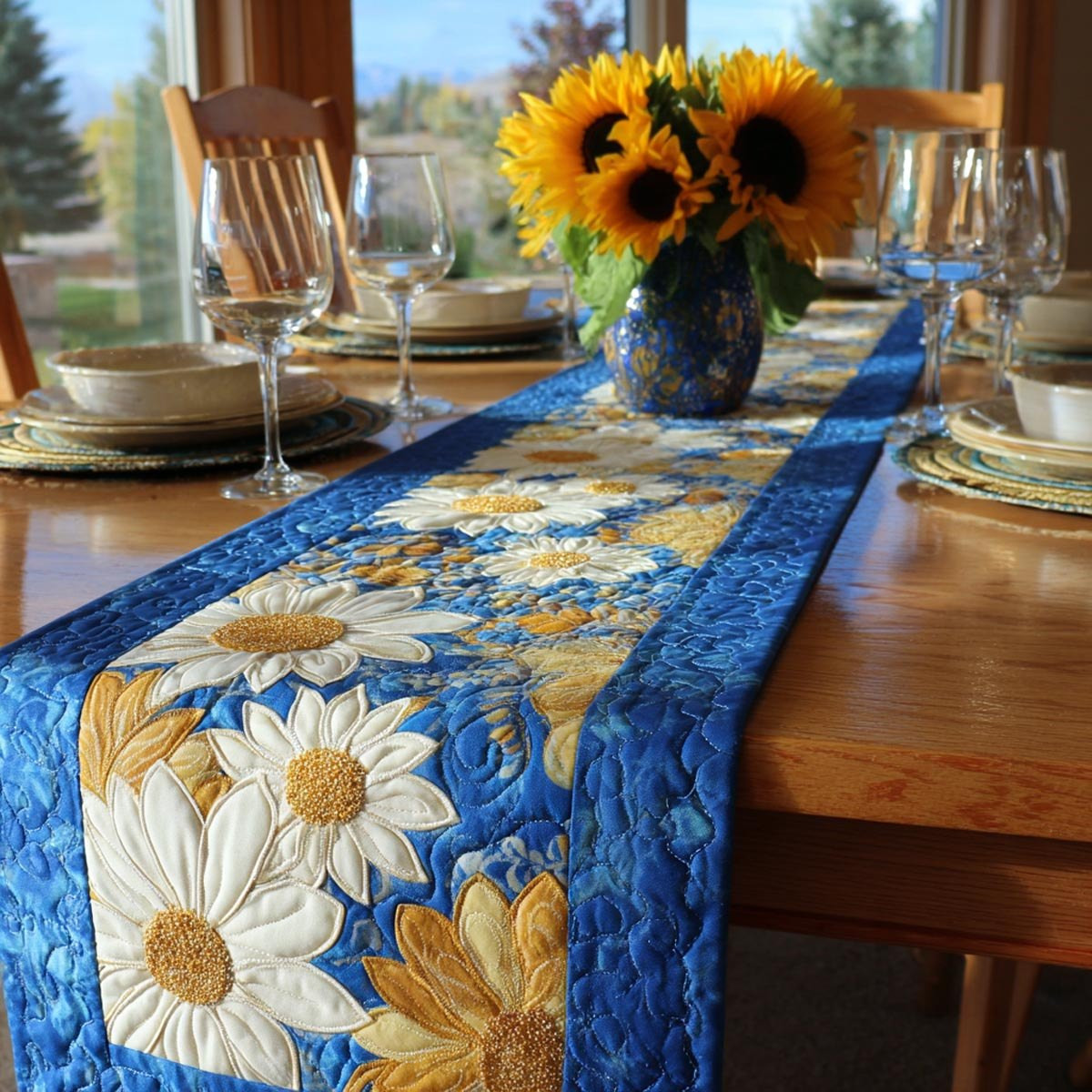Daisy Meadow Table Runner - Made to Order TABLE928