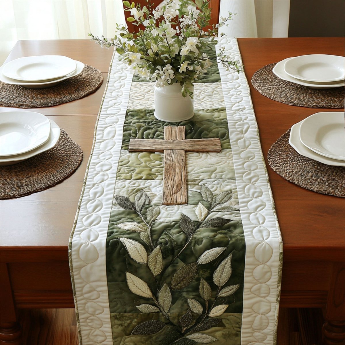 Cross of Serene Blessings Table Runner - Made to Order TABLE928