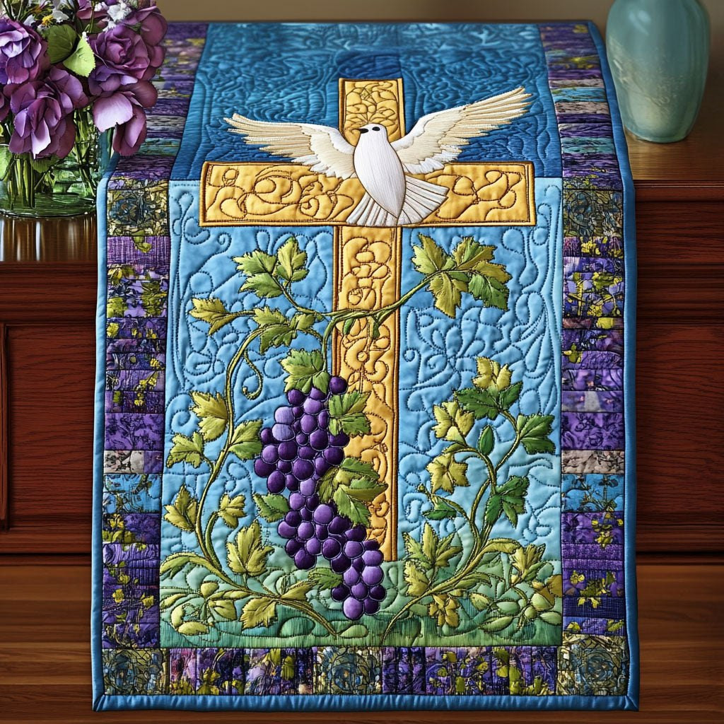 Cross with Grape Vines Table Runner - Made to Order TABLE928