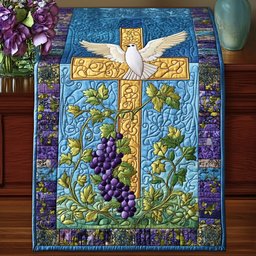 Cross with Grape Vines Table Runner - Made to Order TABLE928